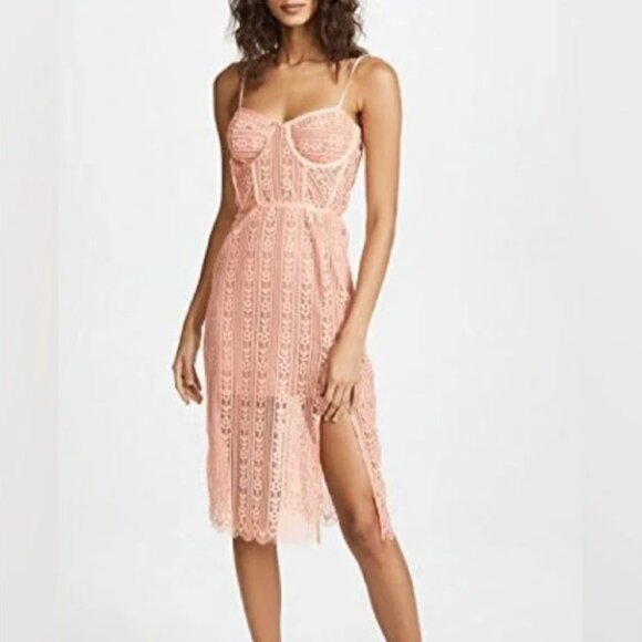 For Love & Lemons Dakota Lace Pink Backless Mini Dress Size XS For Love & Lemons Dakota Lace Pink Backless Mini Dress Size XS